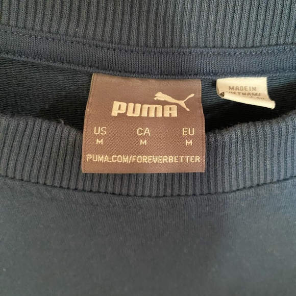 Puma:  blue crewneck with a zipper open back - Picture 4 of 4